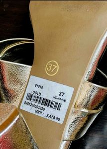 Raw Hide Gold Metallic Block Heel Sandals