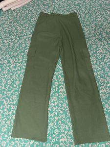 Olive Green Cargo Wide Leg Pants