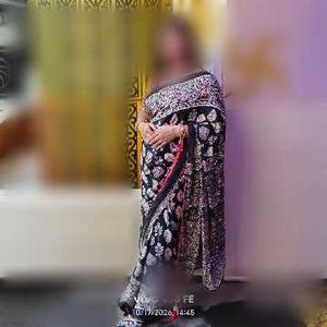 mirror work modal silk saree