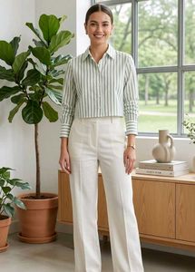 Chic Striped Cropped Shirt