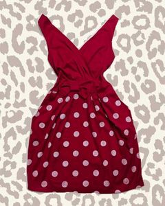 Red Polka Dot Micro Mini Dress(32 inches length)