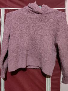 Mauve Cropped Hoodie