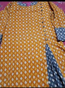 3 Ladies Kurtas - Orange, Floral, Yellow/Blue