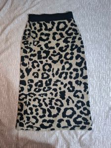 leopard print midi skirt