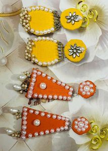 New Hand Made Fabric Earrings Combo Set