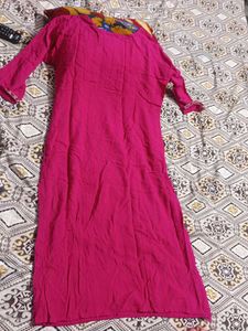 Embroidered Pink Kurta XL