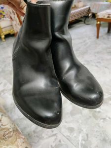 Black Leather Ankle Boots