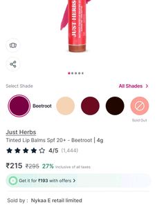 Just Herbs Tinted Lip Balm SPF 20+