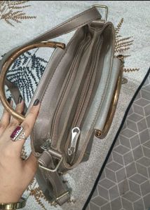 Elegant Taupe Dual handle &amp; sling bag