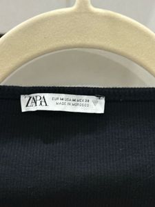 Zara squared ribbed top