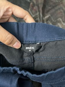 Navy Blue Slim Fit Pants