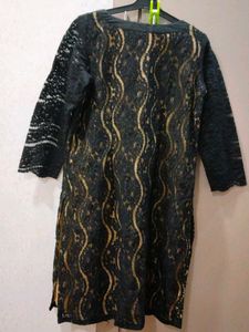 Elegant Black Lace Dress/kurti