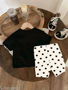 Cute Bow Heart Print Pajama Set