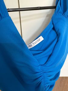 Vibrant Blue Draped Top