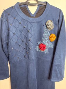 Stylish Blue Kurta with Embellishments