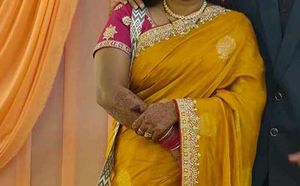 Elegant Yellow &amp; Pink Saree