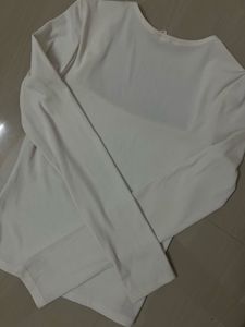H&amp;M White Long Sleeve Top