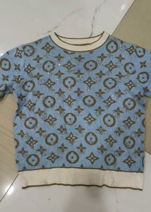 Blue Sweater top louis vuitton lv print