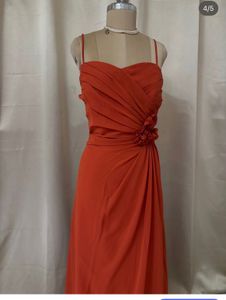 Elegant Orange Evening Gown