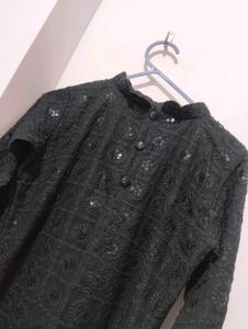 women's Black Sequin Kurta