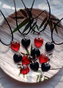 Glass Heart With Cord Necklace ❤