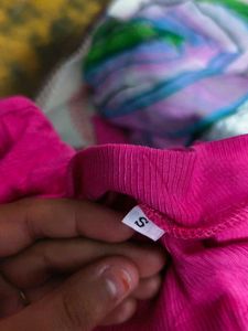 Vibrant Pink Ribbed Mock Neck Crop Top