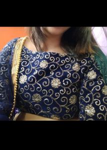 Embroidered Velvet Blouse