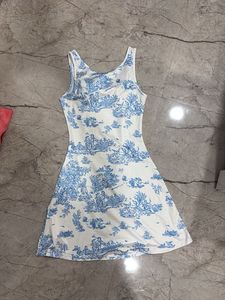 Blue &amp; White Toile Print Mini Dress