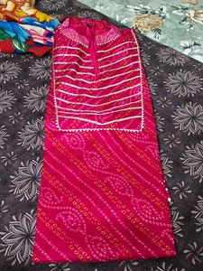 Vibrant Pink Bandhani Kurta