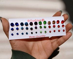Colorful Stud Earring Set 18 p - Fashion Jewelry