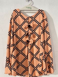 Peach & Black Patterned Top and free T-shirt