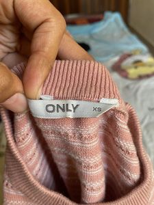 Pink Striped Knit Top