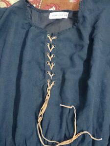 Chic Blue Sheer Top