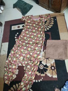 Floral Silk Suit And Patila Salwar