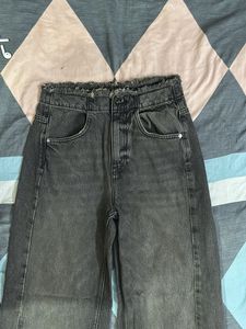 Westside Wide-Leg Charcoal Grey Jeans
