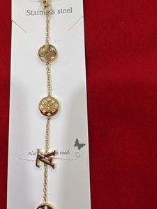 Gold Tone Stainless Steel Charm Bracelet