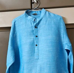 Aqua Blue Linen kurta