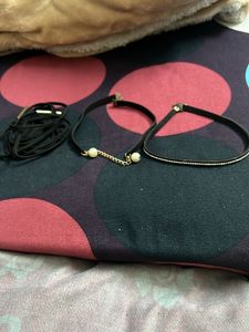 3 Black Thread Choker Necklace