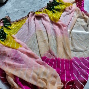Vibrant Tie-Dye Saree