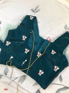 Designer Teal Lehenga Choli with Butterfly Embroid