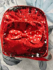 Red Sequin Bow Backpack
