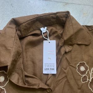 Embroidered Brown Co-ord Set