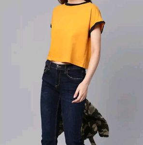 Yellow Cropped T-Shirt
