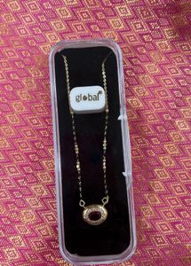 Elegant Gold plated mangalsutra with Red Stone