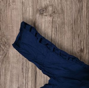 Navy Bell Sleeve Blouse