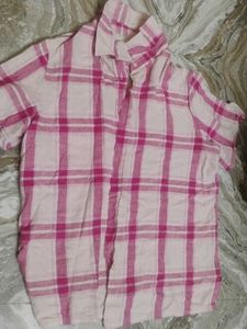 girls  Plaid Short Sleeve Shirt