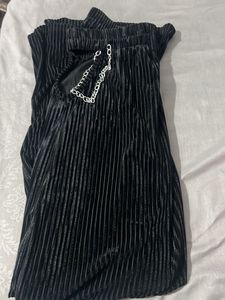 Black Pleated Wide Leg Pants
