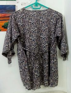 Paisley Print V-Neck Kurta