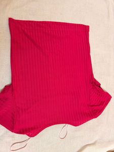 Ribbed Pink Crop Top