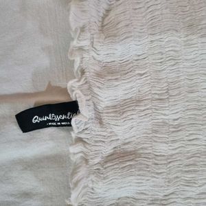 White Shirred Off-Shoulder Top